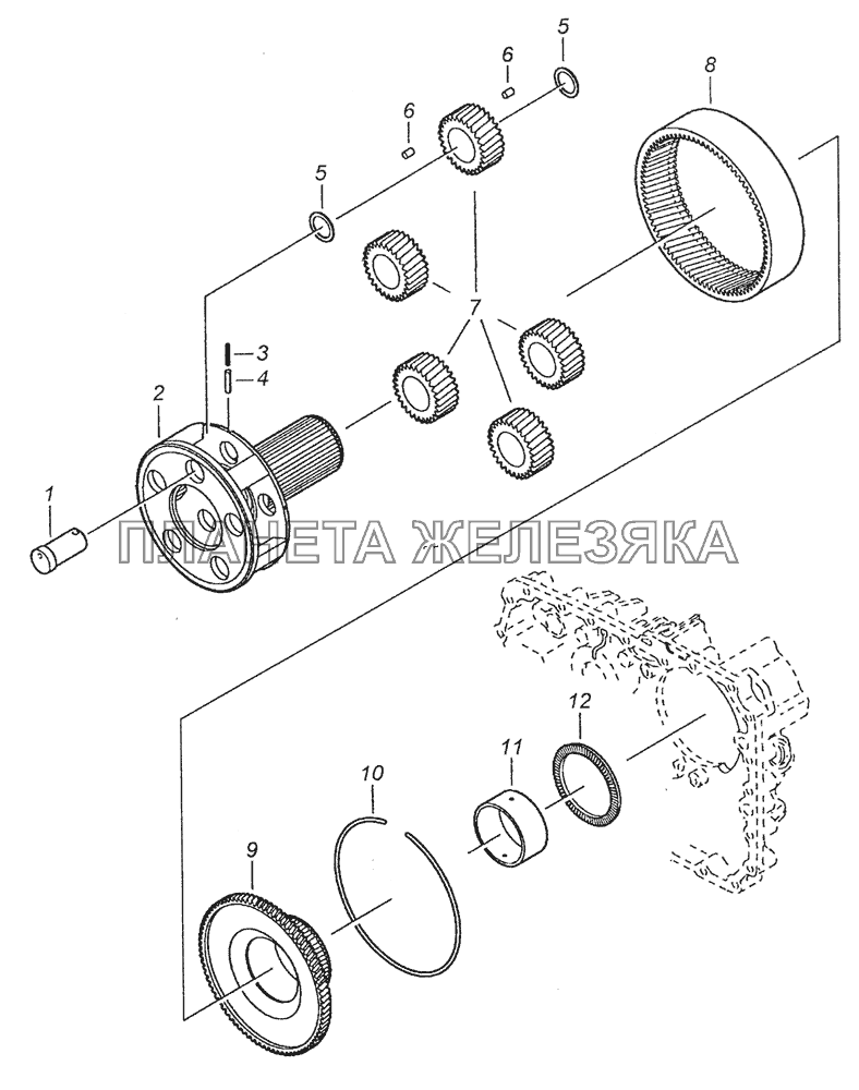 Привод планетарной передачи КамАЗ-6522 (Euro-2, 3)